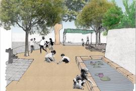 Imatge del projecte de com quedarà el pati de Ses Marjades.