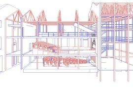 Una de les imatges que representen com serà el futur teatre Defensora, que serà aixecat amb una nova estructura.