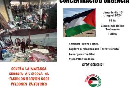[MANIFEST] Mallorca per Palestina denuncia l'atac a l'escola Al-Tabein, a Gaza