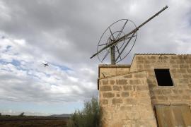 Imatge d'un avió enlairant-se des del costat de les pistes de l'aeroport de Palma.