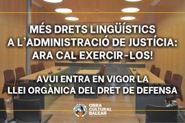 L'OCB demana al ministre de Justícia que «habiliti tots els mitjans tècnics necessaris» perquè els catalanoparlants puguin exercir els seus drets