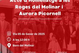 El Col·lectiu Aurora Picornell, el PCE i Esquerra Unida recordaran Aurora Picornell i les Roges del Molinar el pròxim 5 de gener