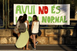 Imatge d'un dels primers dies de de la vaga indefinida el setembre de 2013.