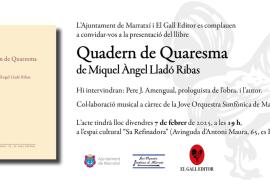 Presentació de ‘Quadern de Quaresma’ de Miquel Àngel Lladó Ribas a l’espai cultural Sa Refinadora