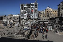 Imatge de la Franja de Gaza completament devastada pels atacs de l'exèrcit israelià.