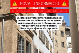 Urgent: Concentració de suport a la detinguda a la protesta antitaurina de Palma