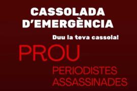 Aquest dimecres 13 cassolada a Maó com a resposta a l’assassinat de periodistes a Palestina