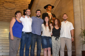 Els cap de llistes aquest divendres a l'Ajuntament després d'anunciar l'acord.