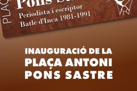 Inca inaugura la plaça Antoni Pons, un nou espai públic dedicat a l’exbatle i referent cultural de la ciutat