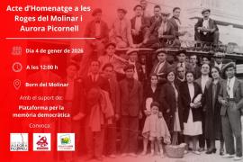 Acte d’homenatge a les Roges del Molinar i a Aurora Picornell