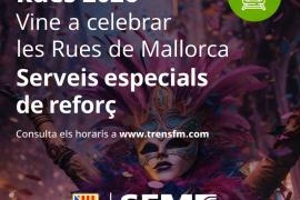 Serveis especials de tren amb motiu de les Rues a Mallorca