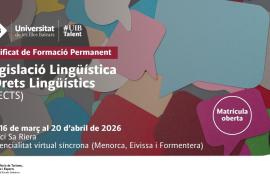 Darreres places per a la sisena edició del Certificat de Legislació Lingüística i Drets Lingüístics de la UIB