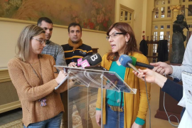 Laura Camargo en declaracions al mitjans després de la Junta de Portaveus.