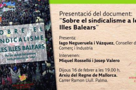 Presentació del document 'Sobre el sindicalisme a les Illes Balears'