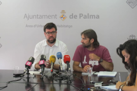 El tinent de batle Antoni Noguera ha comparegut aquest dijous en roda de premsa amb el director general d’Habitatge, Eduard Montes.