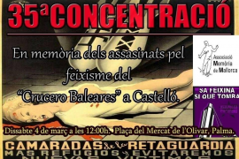 Sa Feixina sí que tomba recorda les persones assassinades pel 'Baleares'