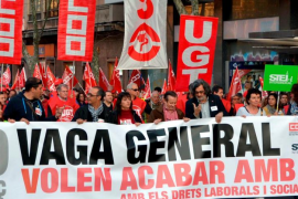 Manifestació a favor dels drets laborals a Palma.