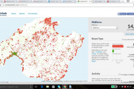 Mapa Airbnb a Mallorca.