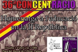 Sa Feixina sí que tomba i Memòria de Mallorca reivindicaran l'educació en la Segona República