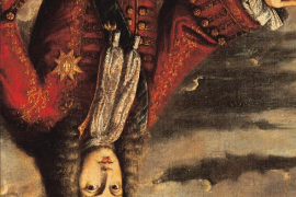 Retrat de Felip V exposat cap per avall al Museu de l'Almodí de Xàtiva per haver incendiat la ciutat el 1707