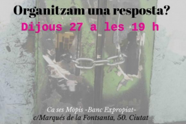 Convoquen una concentració de suport davant Ca ses Mopis