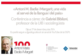 Any Badia i Margarit. Conferència de Gabriel Bibiloni